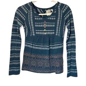 The North Face Wool Blend Fair Isle Henley Thermal - XS